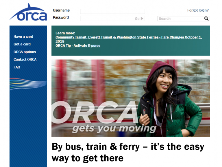 Orca Card Homepage